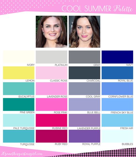 Are you a Summer-Winter (Cool Summer)? ~ 30 something Urban Girl Cool Summer Color Palette, Color Analysis Summer, Summer Skin Tone, Cool Summer Palette, Summer Color Palettes, Soft Summer Color Palette, Soft Summer Colors, Winter Color Palette, Cool Skin Tone