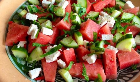 Cobb Bbq, Watermelon Feta Salad, Watermelon And Feta, Feta Salad, Pasta Salad Recipes, Bbq Recipes, I Love Food, Healthy Cooking, Food Inspiration