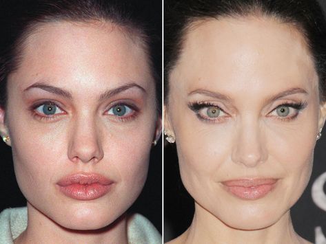 Angelina Jolie No Makeup, Young Angelina Jolie, Angelina Jolie Eyes, Angelina Jolie Face, Angelina Jolie Lips, Mine Makeup, Angelina Jolie Young, Mini Face Lift, Angelina Jolie Makeup