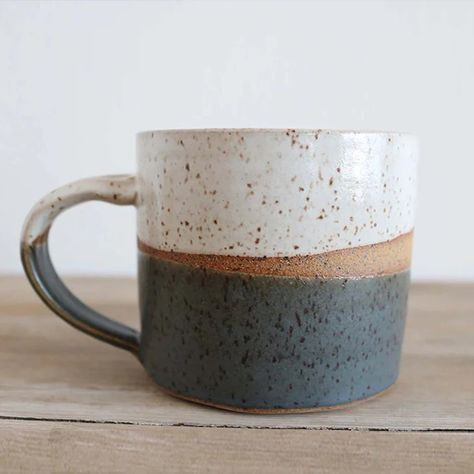 Simple Glazing Ideas Pottery, Pottery Wheel Mug Shapes, Modern Ceramic Mug, Pottery Mug Inspiration, New Pottery Ideas, Hand Thrown Mug, Glaze Inspo Pottery, Pottery Coffee Pour Over, Pottery Ideas Wheel Thrown Beginner