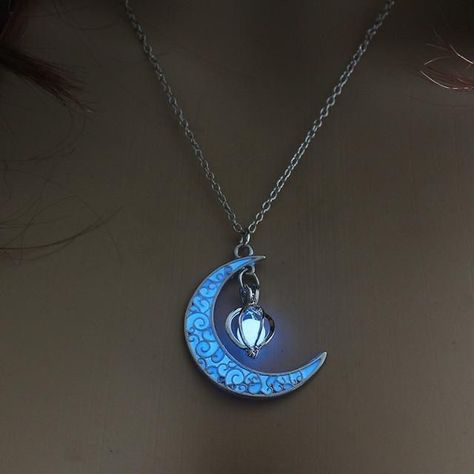 Abstract Pendant, Glowing Necklace, Halloween Pendant, Picture Pendant, Blue Horse, Luxury Necklace, Stone Pendant Necklace, Beaded Accessories, Moon Pendant