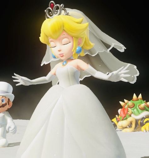 Princess Peach Wedding, Princess Peach Game, Harmonie Mario, Mario And Peach, Discord Themes, Peach Wedding Dress, Princess Peach Cosplay, Peach Cosplay, Super Princess Peach