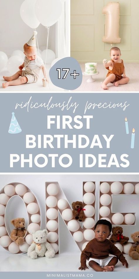 Planning a 1st birthday for your little one and searching through boys party ideas? These first birthday photo shoot ideas are beyond precious and the perfect addition to add to your list of memorable and special toddler party ideas! Indoor First Birthday Pictures, First Birthday Set Up, 1 Year Birthday Photoshoot Ideas, Diy 1st Birthday Photo Shoot, 1st Birthday Picture Ideas, Diy First Birthday Photoshoot, Simple 1st Birthday Photoshoot, 1 Year Birthday Photoshoot, Baby First Birthday Photo Shoot