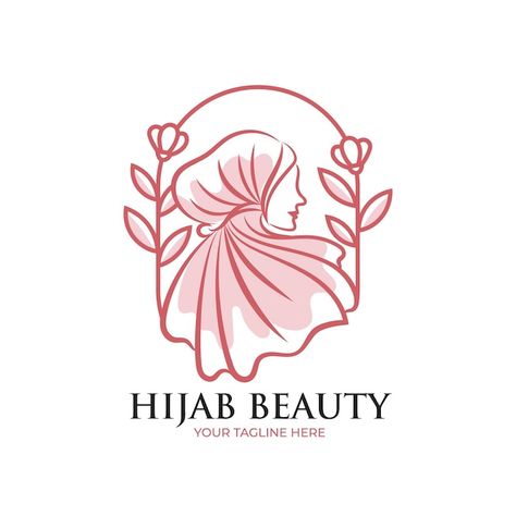 Logo Design Hijab Fashion, Hijab Logo Design Idea, Hijab Logo Design Branding, Scarf Logo Design, Eco Logo Design, Hijab Logo, Logo Design Branding Simple, Logo Design Women, Flower People