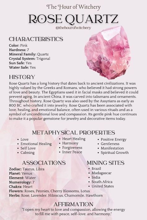 Energy Stones Crystal Healing, Crystals Rose Quartz, Rose Quartz Meaning, Rose Quartz Properties, Crystal Healing Chart, Raw Crystal Ring, Crystals Healing Properties, Spiritual Crystals, Crystal Therapy