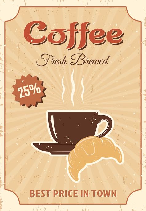 Free Vector | Coffee colored poster Aesthetic Assignment Ideas, Coffee Poster Design, Cafe Posters, Graph Design, Vintage Cafe, Coffee Poster, About Coffee, Poster Ads, Poster Colour