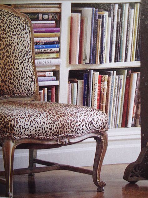 vintage french chair upholstered in leopard Leopard Chair, French Provincial Chair, Ikea Built In, High Back Office Chair, French Chairs, Vintage Diy, English House, Vintage Chairs, Office Inspiration