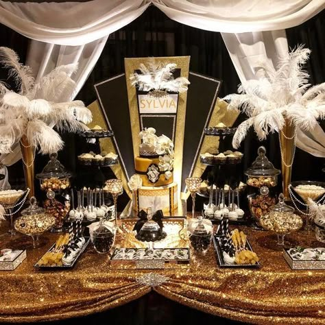 Great Gatsby Birthday Party, Great Gatsby Decorations, Great Gatsby Party Decorations, Roaring 20s Birthday Party, Great Gatsby Birthday, Harlem Nights Party, Gatsby Birthday Party, Gatsby Birthday, Gatsby Party Decorations