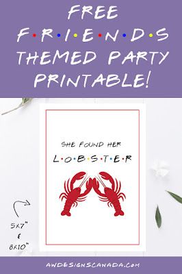 Musings of an Average Mom: Friends She Found Her Lobster, Friends Themed Bachelorette Party, Friends Bridal Shower Theme, Friends Themed Party, Friends Bachelorette, Themed Bachelorette Party, Themed Bachelorette, Friends Bridal, Themed Bridal Shower