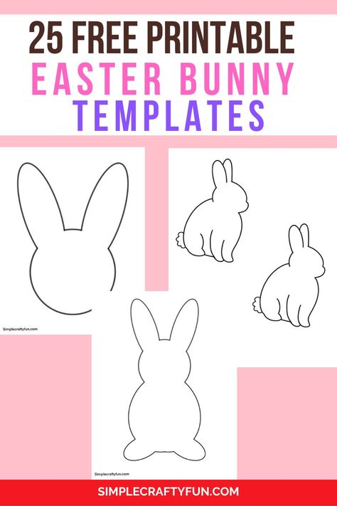 Free Printable Easter Bunny Templates for crafts Rabbit Cutout Template, Felt Bunny Patterns Free Printables, Free Bunny Template Easter Printables, Bunny Cut Out Template, Printable Toys Templates, Easter Bunny Pattern Free Printable, Easter Bunny Printable Free, Free Bunny Patterns Printable, Free Printable Bunny Template