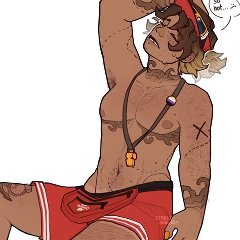 venture is spending too much time around lifeweaver and vogues everywhere . lifeguard venture, design by oomf @cholvoq 🌊 need a non-binary lifeguard who perhaps loves archaeology and also has a chipped tooth to save me! oh no i’m drowning! . . . . #commissionsopen #staplesquid #art #digitalart #digitalartist #digitalartwork #digitalartists #fanart #fanartanime #illustration #characterart #characterdesign #overwatch #overwatchfanart #overwatchart #ventureoverwatch #overwatchventure #ventureove... Non Binary Character Design, Chipped Tooth, Chip Art, Overwatch Memes, Overwatch Fan Art, Non Binary, Digital Artists, Funky Art, Overwatch