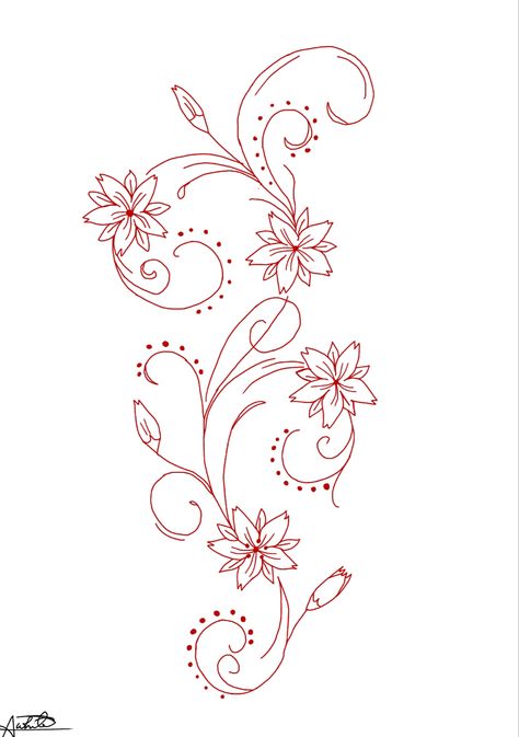 Flower Stencil Patterns Tattoo, Flower Hip Tattoos, Red Flower Tattoos, Side Hip Tattoos, Henna Tattoo Stencils, Flower Stencil Patterns, Snake Tattoos, Cool Tattoo Drawings, Flower Henna