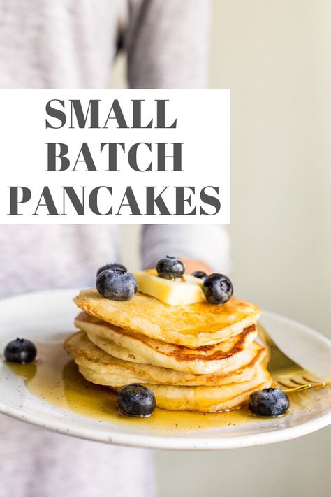 Small Batch Pancakes, Small Batch Of Pancakes, Two Pancake Recipe, Buttermilk Recipe, Buttermilk Pancakes Recipe, Pancakes For Two, Pancakes For One, Homemade Pancake Recipe, Pancake Recipe Buttermilk