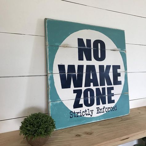 Nautical No Wake Zone Sign Large Rustic Beach House Decor | Etsy No Wake Zone Sign, Rustic Beach House Decor, River House Decor, Pallet Pool, No Wake Zone, Baby Sleeping Sign, Rustic Beach House, Painted Paddles, Poolside Decor