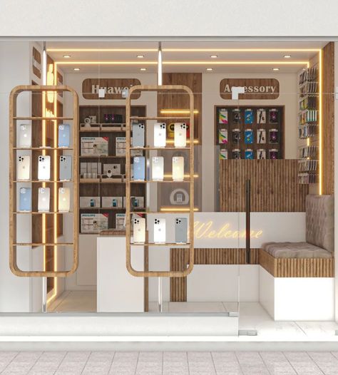 Mobile Shop Design Interior 3d, Mobile Shop Design, Mall Kiosk, Ceiling Design Modern, Kiosk Design, Counter Design, Retail Store Design, Mobile Shop, Shop Front