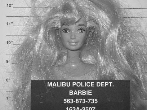 Barbie's mug shot..sluttin it on the corner Hollywood Story, Barbie Funny, Barbies Pics, Bad Barbie, Mug Shot, She Wolf, Im A Barbie Girl, Fall From Grace, Malibu Barbie