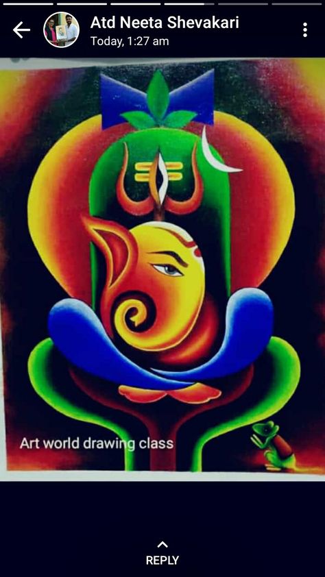 Shiv Ganesh Rangoli, Laxmi Ganesh Rangoli Designs, Clay Vinayagar, Ganesh Ji Rangoli Design, Ganesh Art Paintings Acrylics, Ganeshji Rangoli, Drawing Ganpati, Ganapati Painting, Matki Decoration