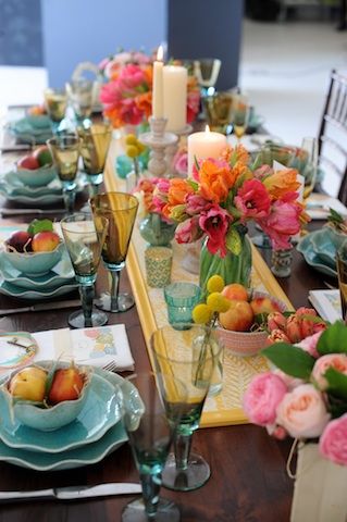 Tantilizing Tablescapes Tafel Decor, Beautiful Tablescapes, Spring Tablescapes, Beautiful Table Settings, בר מצווה, Summer Tables, Pretty Tables, Spring Table, Easter Brunch