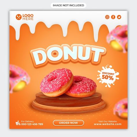 Donut Poster Ideas, Donut Social Media Post, Donut Poster Design, Poster Donat, Donut Cake Ideas, Donuts From Biscuits, Donut Party Ideas, Make Donuts At Home, Donut Poster