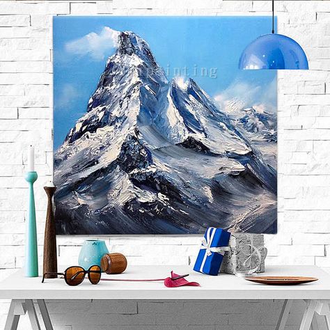 Hand painted Mountain Canvas Oil painting Wall Pictures for Living room wall decor art canvas painting palette knife landscape painting #WallArt #canvas #Painting #WallPictures #OriginalPainting #VincentVanGogh #HomeDecor #VanGogh #HandPainted #ModernArt Palette Knife Landscape, Pictures For Living Room Wall, Orange Painting, Painting Palette, Texture Painting On Canvas, Mountain Canvas, Pictures For Living Room, Canvas Oil Painting, Canvas Painting Landscape