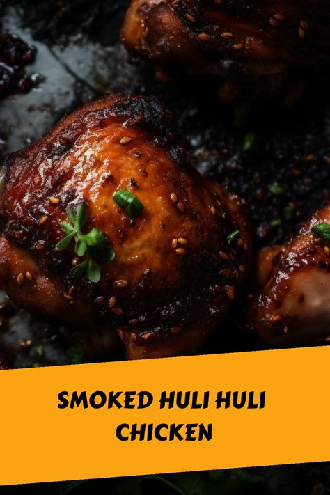 Hawaiian vibes meet the smoker in this huli huli smoked chicken recipe. Sweet, smoky, and full of aloha spirit. Smoked Huli Huli Chicken, Smoked Hawaiian Chicken, Hawaiian Smoked Meat Recipes, Smoked Pineapple Chicken, Smoked Chicken Recipes, Smoked Whole Chicken, Hawaiian Chicken Recipes, Huli Chicken, Huli Huli