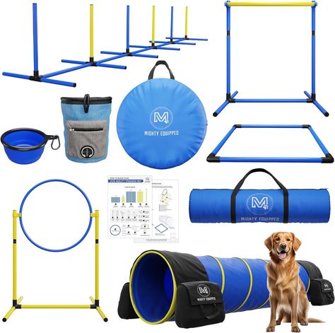 Enhance your dog’s agility and strength with the best outdoor exercise equipment of 2024! From tunnels to weave poles, these tools are perfect for training and fun. Explore our top picks now. Dog Obstacle Course, Dog Tunnel, Dog Agility Equipment, Dog Agility Training, Dog Agility Course, Dog Training Equipment, Agility Training For Dogs, Belgian Malinois Dog, Dog Puzzle Toys