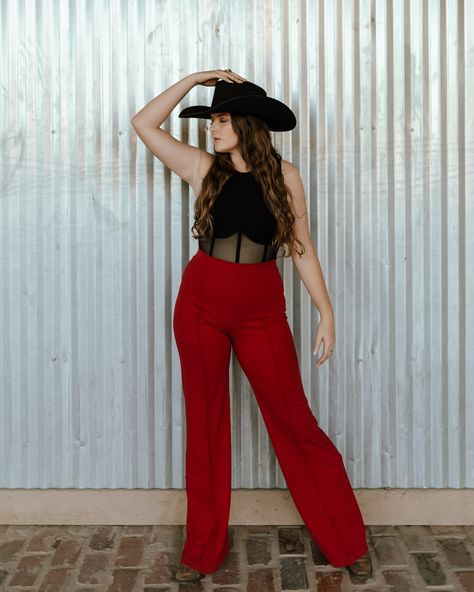 So many ways to style these red flares Business classy or out to the dance hall, they make the perfect piece to squeeze into your wardrobe! Rodeo Outfit, Red Flare, Rodeo Outfits, Keep It Classy, Dance Hall, The Dance, Western Wear, Rodeo, Shop Now