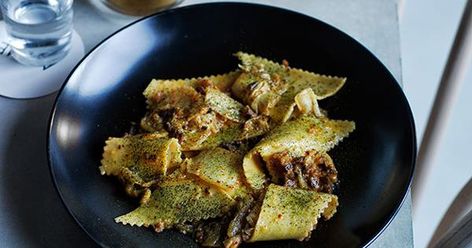 Maltagliati with washed kimchi and guanciale recipe: ACME, Sydney | Gourmet Traveller Italian Disco, Pork Cheeks, Pork And Cabbage, Fine Dining Recipes, Large Oven, Pasta Machine, Gnocchi Recipes, Asian Flavors, Drive Thru