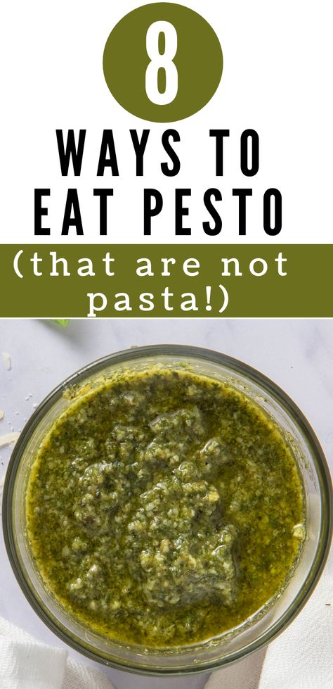 Everyone loves a good basil pesto sauce. Wondering what you can make other than delicious pasta dishes? Check out this post for eight ways to use pesto ... that's not pasta! That makes this traditional pesto alla Genovese the perfect summer recipe! #basilpesto #pesto #summerrecipe #urbanfarmie Easy Pesto Meals, Things To Put Pesto On, How To Eat Pesto, Things To Do With Pesto Sauce, What To Make With Basil Pesto, How To Use Basil Pesto, Pesto Beef Recipes, Best Pesto Recipe Basil, Ways To Eat Pesto