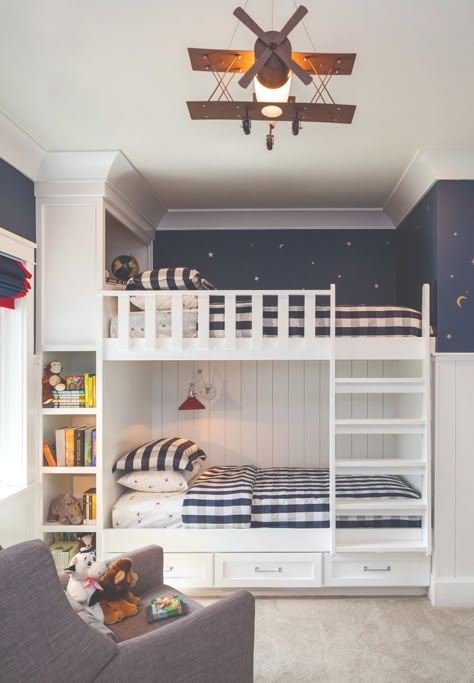 White Bunk Beds Boys Room, Twin Boys Bedroom, Room With Bunk Beds, Apartment Details, Bunk Beds For Boys Room, Bunk Beds Boys, Kid Bedrooms, Kids Shared Bedroom, Bunk Beds Built In