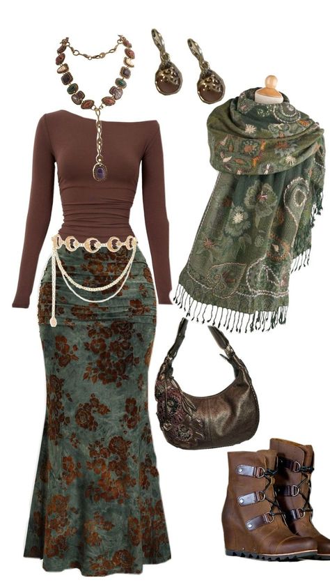 Earthy Girl Outfits, Whimsical Outfit, Earth Girl, Earthy Girl, Earthy Aesthetic, 70s Outfits, Earthy Outfits, Fashion Aesthetics, Hippie Outfits