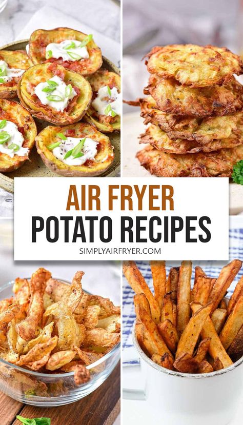 Searching for delicious air fryer potato recipes? From easy homemade fries & wedges to tasty potato pancakes, potatoey inspiration awaits! Air Fryer Potato Recipes, Air Fryer Potato Chips, Air Fry Potatoes, Air Fryer Potato, Fried Potatoes Recipe, Air Fryer Baked Potato, Making Baked Potatoes, Healty Dinner, Best Air Fryer