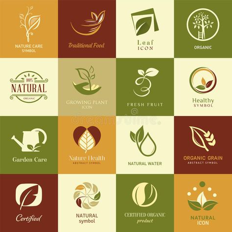 Set of icons and symbols for nature health and org. Anic. Elements on a colored , #Ad, #nature, #health, #symbols, #Set, #icons #ad Organic Branding Design, Leaf Symbol, Green Marketing, Nature Symbols, Organic Labels, Pc Photo, Nature Logo Design, Health Symbol, Health Icon