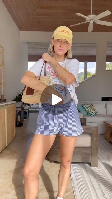 Polly Sayer on Instagram: "What I wore in Antigua 🇦🇬 - Day 1
Checked into the incredible @curtain_bluff hotel ready for a day of tennis, beach, walking & eating, natch 💁🏼‍♀️ (press stay)

Tee @lifeofease 
Shorts @sportyandrich 
Jewellery from my @daisylondon capsule
Cap @alexeaglesportingclub 
Trainers @nikelondon V2K Run 
Bag @loewe 

#outfitinspiration #outfitinspo #holidayoutfit #vacationoutfit" V2k Run Outfit, Polly Sayer, V2k Run, Beach Walking, Europe Outfits, Vacation Outfits, What I Wore, Lisbon, Holiday Outfits