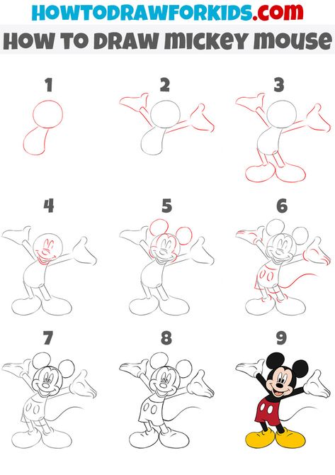 How To Draw Mickey And Minnie Mouse Step By Step, How To Draw Mickey And Minnie, Mickey Mouse Simple Drawing, Mickey Mouse Sketch Easy, Mickey Easy Drawing, Step By Step Mickey Mouse Drawing, Mickey Mouse Sketches Pencil, Mickey Mouse Drawing For Kids, Mickey Mouse How To Draw