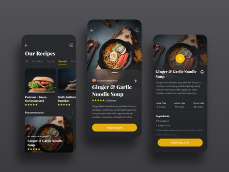 Food App UI Concept by David Ferretti Restaurant App Ui Design, Food App Ui Design, Food App Design, Food App Ui, Pizza App, App Design Trends, Restaurant App, Recipe App, Cooking App