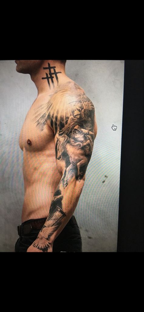 Neck Tattoos For Men, Tattoo Homme, Best Neck Tattoos, Tattoo Quotes For Men, Masculine Tattoos, Archangel Tattoo, Mens Shoulder Tattoo, Cool Arm Tattoos, Med Tech