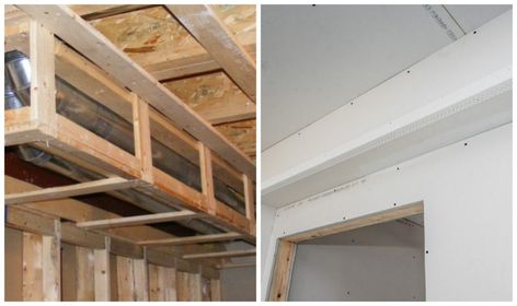 How to Frame Around Ductwork in 5 Easy Steps - Scott McGillivray Duct Covering Ideas Exterior, Duct Covering Ideas, Soffit Ideas, Framing A Basement, Framing Basement Walls, Bulkhead Ceiling, Scott Mcgillivray, Basement Decoration, House Renos