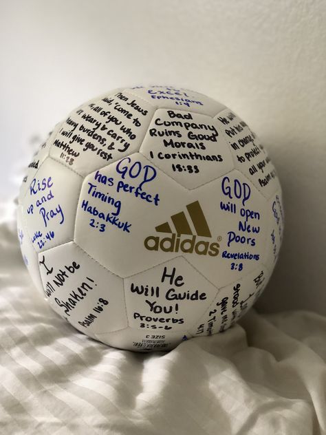 Boyfriend Soccer Gifts, Soccer Ball Decorating Ideas, Soccer Gifts For Boyfriend Diy, Soccer Senior Basket, Birthday Gifts For Boyfriend Soccer, Boyfriend Gifts Soccer, Soccer Birthday Gifts For Boyfriend, Christian Birthday Gifts For Him, Soccer Ball Gifts For Boyfriend