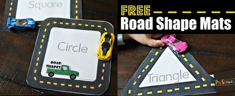 FREE Road Shape Mats Trace Shapes, Transportation Preschool Activities, Transportation Theme Preschool, Shape Activities Preschool, Transportation Activities, Activity For Preschoolers, Transportation Preschool, Shapes Preschool, Creative Curriculum