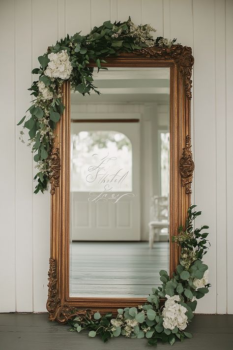 Wedding entrance display. Antique mirror with white calligraphy and eucalyptus garland frame.

Make your wedding stand out from the rest with a show-stopping welcome sign that leaves a lasting impression. These unique objects not only inform your guests; they also set the tone for the entire event. Struggling with ideas for your bespoke sign? Fret not, we've got you covered with 32…

Read more: https://tastywed.com/generated-post-32-creative-wedding-welcome-sign-display-ideas/ Sign Display Ideas, Entrance Display, Wedding Stand, Modern Wedding Band, Wedding Mirror, Wedding Guest Book Unique, Unique Objects, Traditional Wedding Decor, Eucalyptus Garland