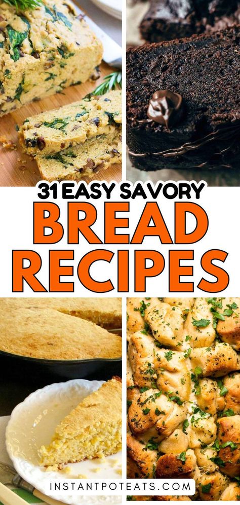 Craving something savory? Discover 31 easy bread recipes that bring delicious flavors to every slice. From garlic bread to cheesy loafs, these recipes are perfect for any meal! #SavoryBread #BreadRecipes #BakingInspo Savory Quick Breads Easy, Mini Bread Loaves Recipes Savory, Christmas Bread Savory, Quick Savory Bread Recipes, Christmas Dinner Bread Recipes, Savory Breads Ideas, Delicious Bread Recipes, Savory Bread Machine Recipes, Unique Bread Recipes