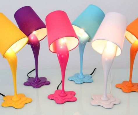 Painted Desk, Paint Buckets, Painting Lamps, Pipe Lamp, 11 59, Unique Lamps, Beautiful Lamp, Dream House Decor, Cool Furniture