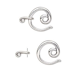 Clasp, JBB Findings, hook-and-eye, sterling silver, 16x15mm circle. Sold individually. Keyblade Design, Convertible Jewelry, Clasps For Jewelry, Beaded Hearts, Wire Beading, Wire Bending, Silver Smithing, Wire Jewelry Making, Bracelets To Make