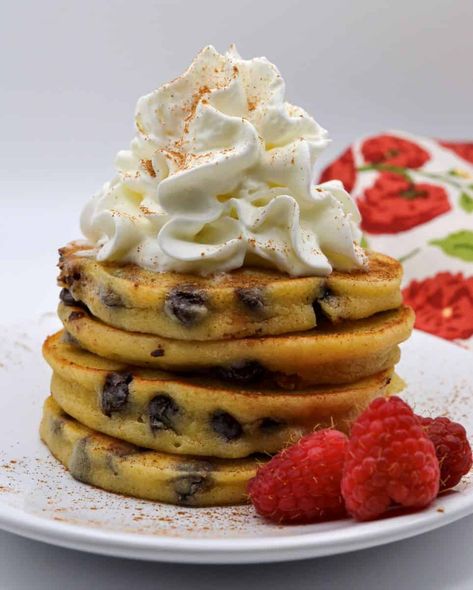 Cannoli Pancakes - Crafty Cooking Mama Cannoli Pancakes, Easy Breakfast Casserole Recipes, Brunch Dessert, Breakfast Quick, Savory Recipe, Cooking Mama, Chocolate Chip Pancakes, Chopping Block, Fun Easy Recipes