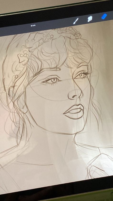 taylor swift Taylor Swift Drawing Procreate, Taylor Swift Cartoon Drawing, Sketchbook Ideas Taylor Swift, Taylor Swift Sketch Pencil Easy, How To Draw Taylor Swift Step By Step, Taylor Swift Sketch Easy, Taylor Swift Sketch Pencil, How To Draw Taylor Swift, Taylor Swift Art Drawing