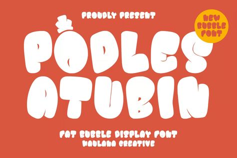 Podles Atubin Fat Bubble Display Font, Decorative ft. font & vector - Envato Font Wallpaper, Fat Font, Bold Serif Fonts, Fonts Cricut, Font Branding, Bubble Font, Font Calligraphy, Note Fonts, Elegant Serif Fonts