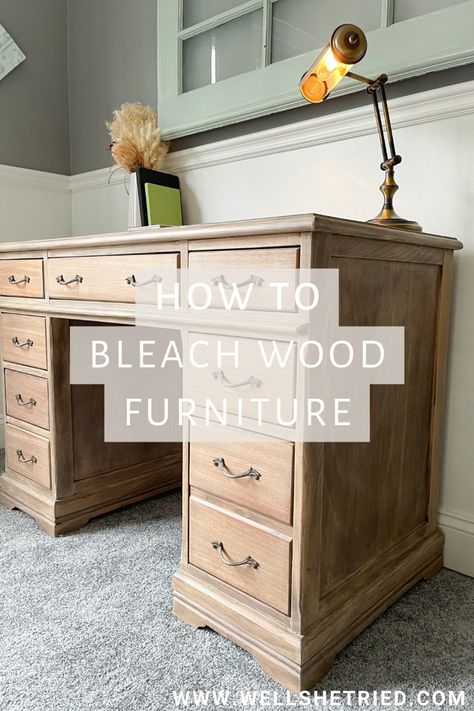 Easy ways to bleach wood furniture for a costal finish Costal Furniture, Bleach Wood Furniture, Bleach Furniture, Wood Bleaching, Wood Bleach, Bleach Wood, Restore Wood Furniture, Refinish Wood Furniture, Bed Ottoman