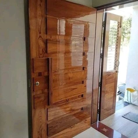 Door Polish Colour, Door Polish Wooden, Teak Wood Main Door Design Modern, Teak Wood Main Door Design, Modern Gates, Main Door Design Photos, Teak Doors, Latest Door Designs, Colorful Bedroom Design