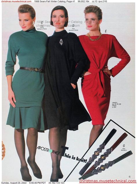 1988 Sears Fall Winter Catalog, Page 41 - Catalogs & Wishbooks 80s Fashion Icons, 1980s Fashion Women, 80s Prom Dress, Sears Catalog, 80s And 90s Fashion, 1990s Fashion, Christmas Catalogs, Century Clothing, Fashion Marketing